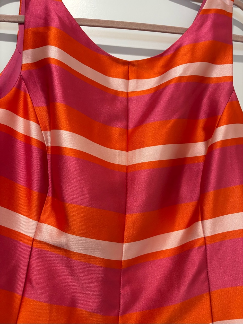 1901 Pink and Orange Striped Fit-and-Flare Midi Dress - Picture 2 of 5